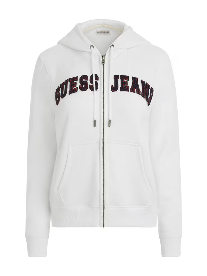 Guess Chenille Logo Patch Zip-Up Sweatshirt