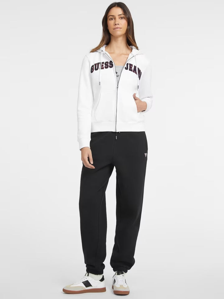 Guess Chenille Logo Patch Zip-Up Sweatshirt