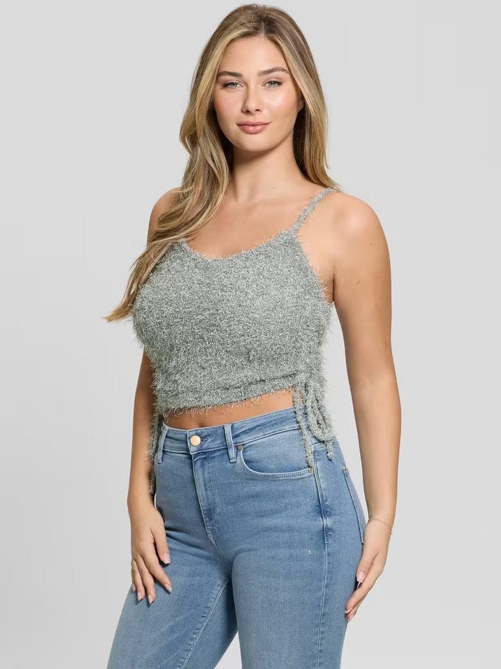 Guess Shirr Eyelash Drawstring Cami