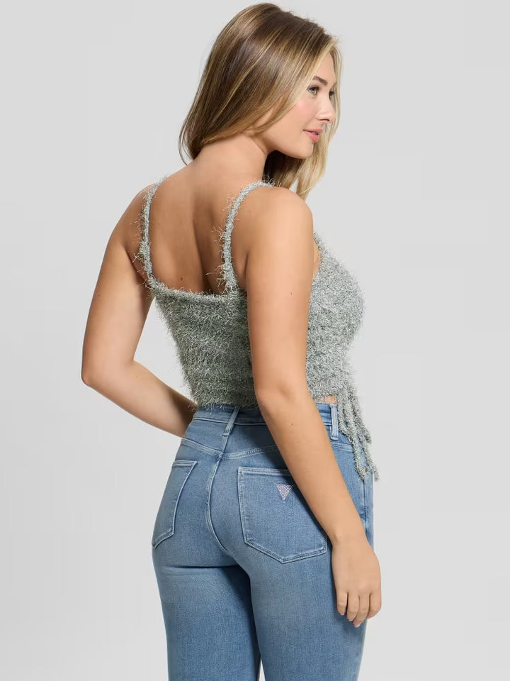 Guess Shirr Eyelash Drawstring Cami