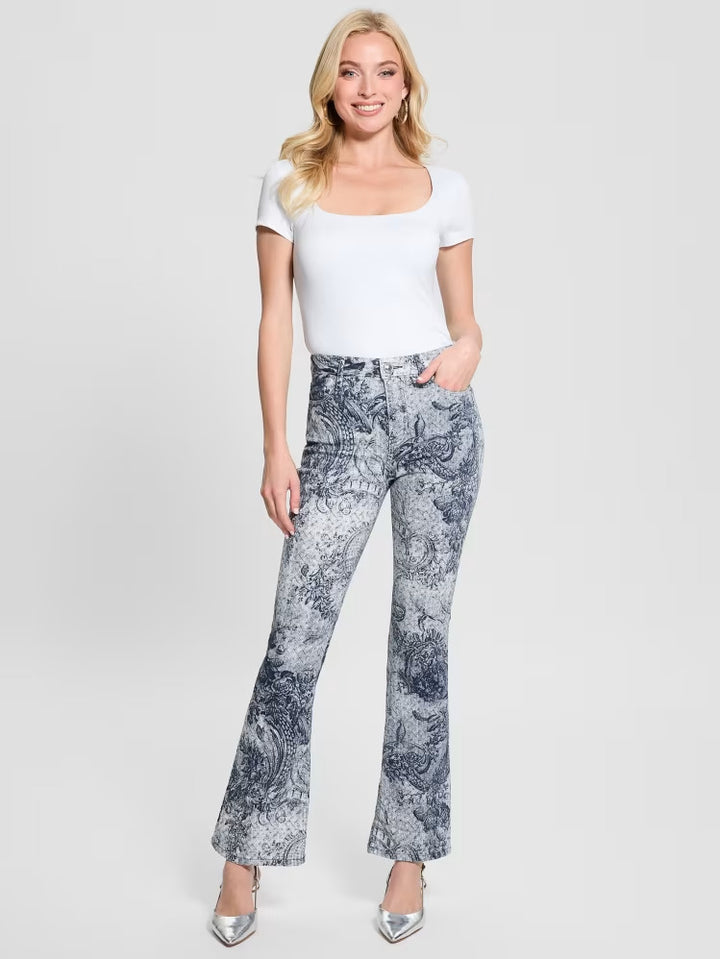 Guess Printed Sexy Flare Jeans