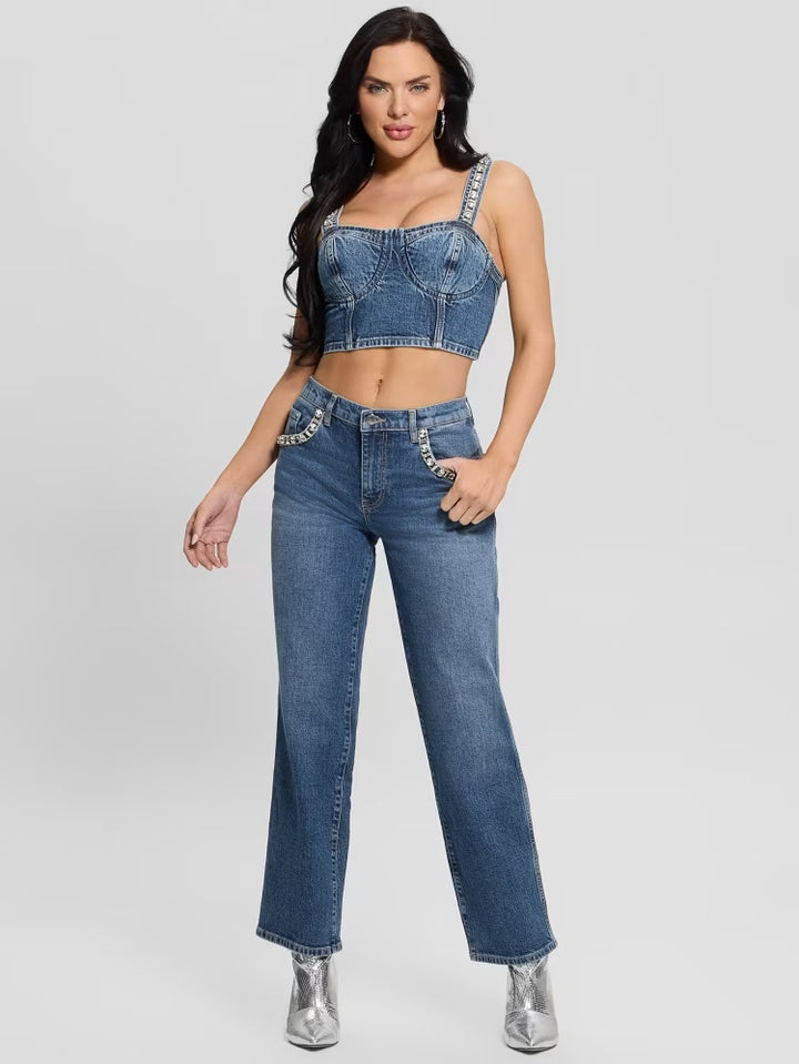 Guess Daisy Rhinestone Pocket Jeans