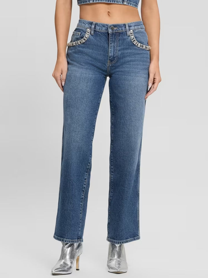 Guess Daisy Rhinestone Pocket Jeans