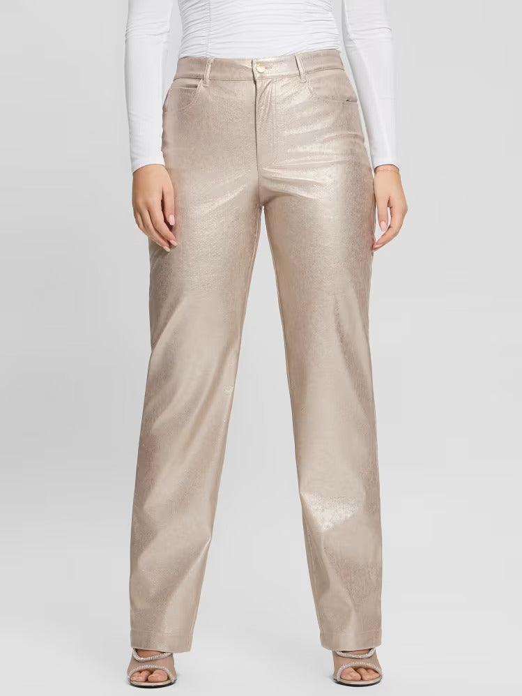 Guess Ambra Metallic Faux-Leather Pants