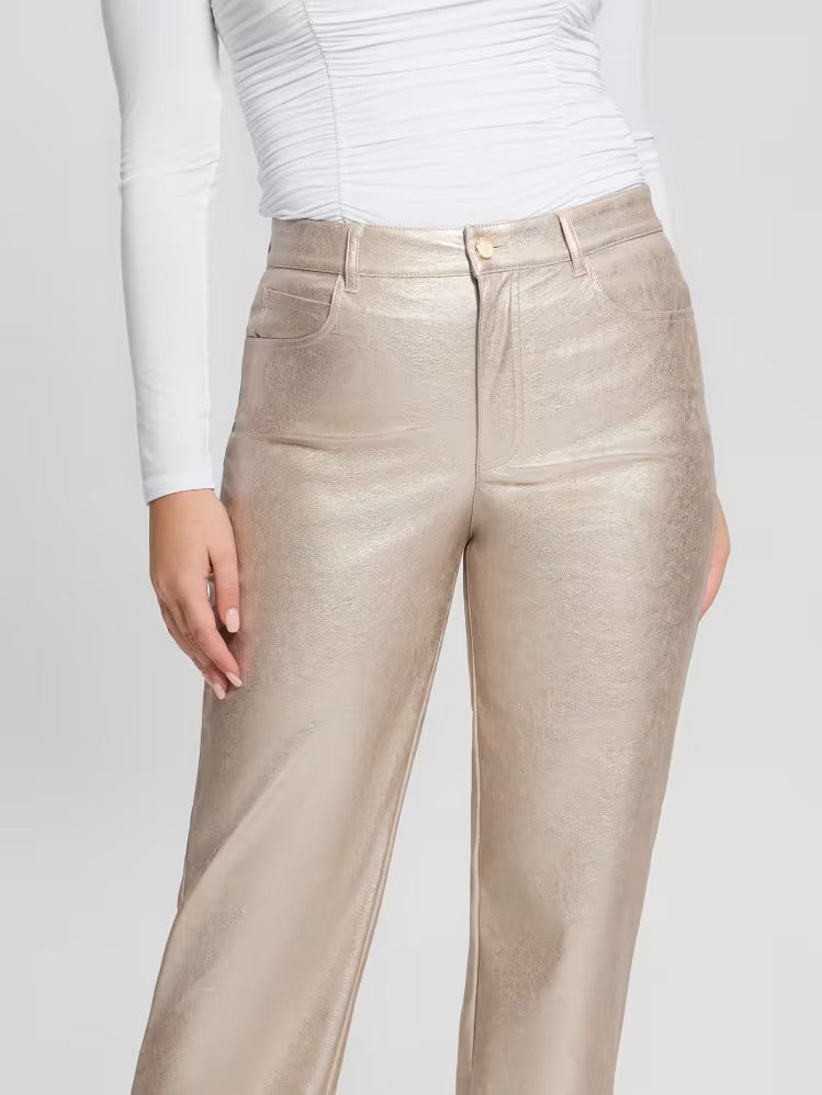 Guess Ambra Metallic Faux-Leather Pants