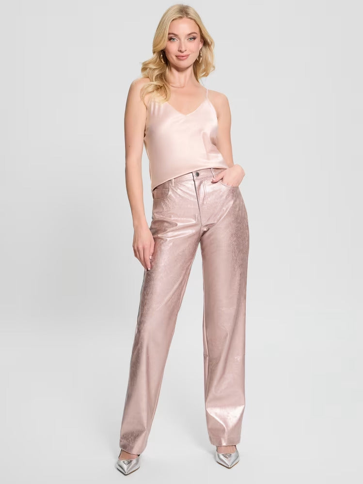 Guess Ambra Metallic Faux-Leather Pants