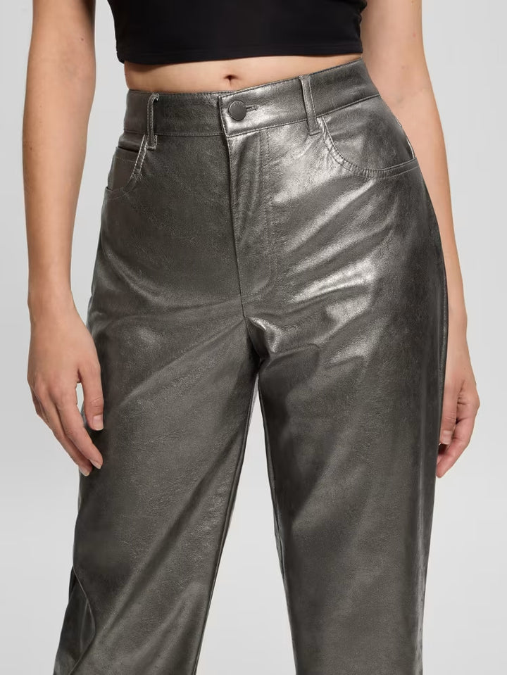 Guess Ambra Metallic Faux-Leather Pants