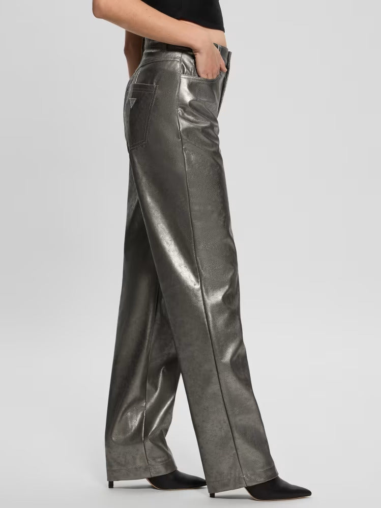 Guess Ambra Metallic Faux-Leather Pants