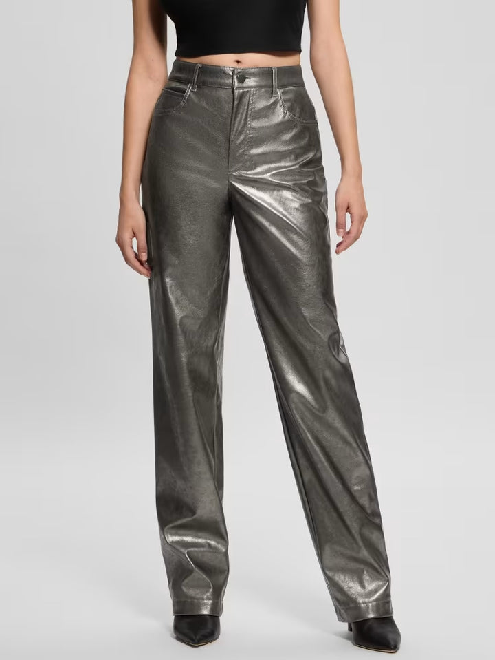 Guess Ambra Metallic Faux-Leather Pants
