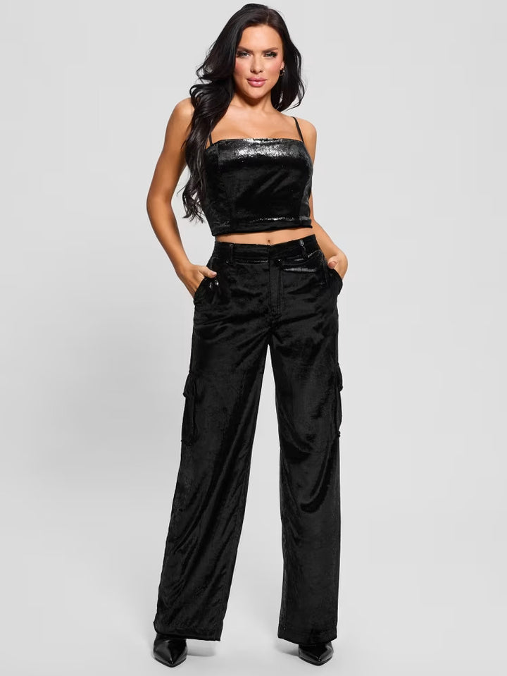 Guess Jolie Velvet Cargo Pants