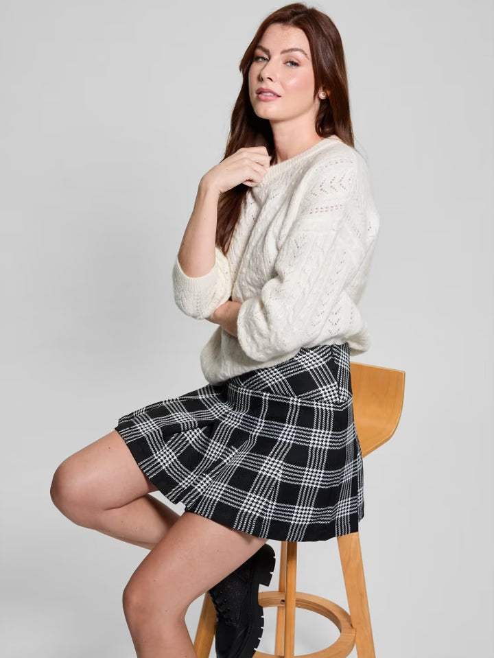 Guess Reeva Plaid Pleated Skort