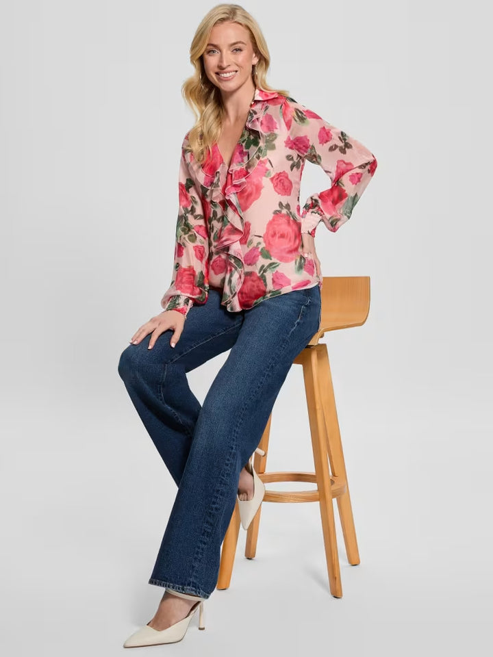 Guess Soave Ruffle Shirt