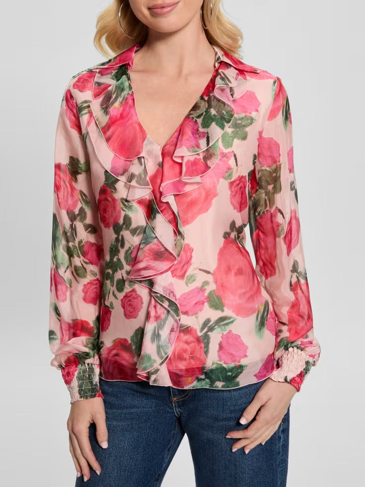 Guess Soave Ruffle Shirt