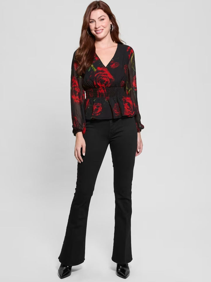 Guess Mishka Printed Chiffon Top