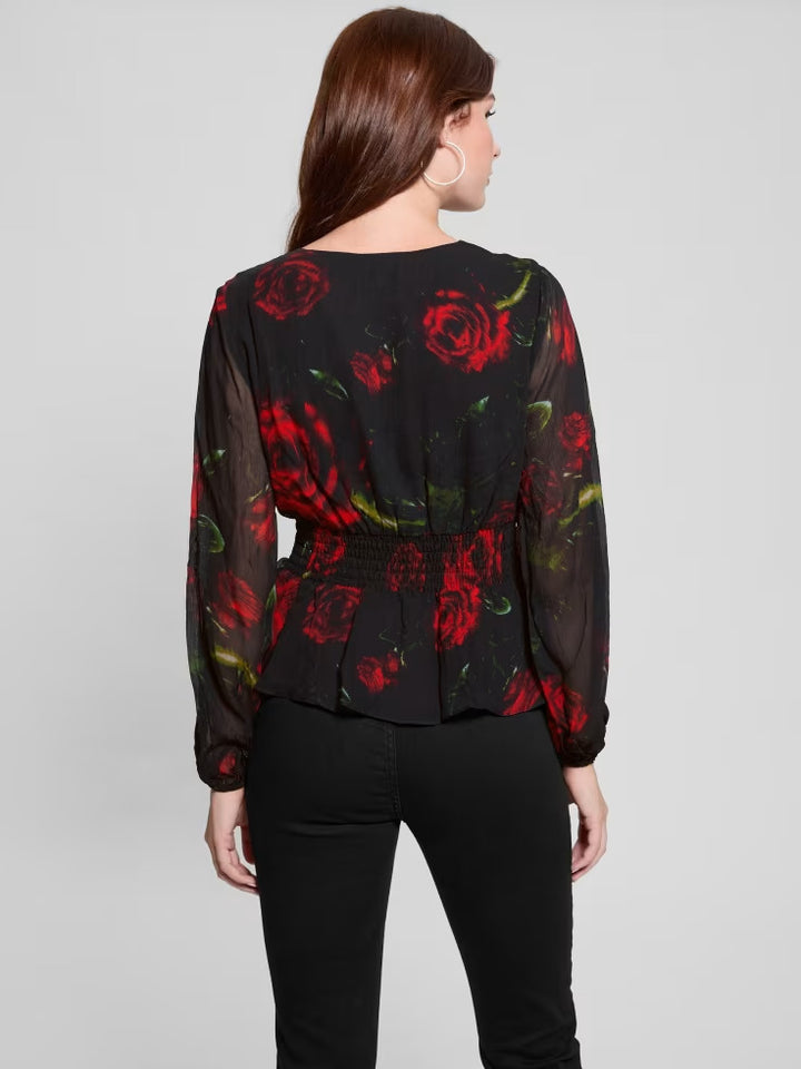 Guess Mishka Printed Chiffon Top