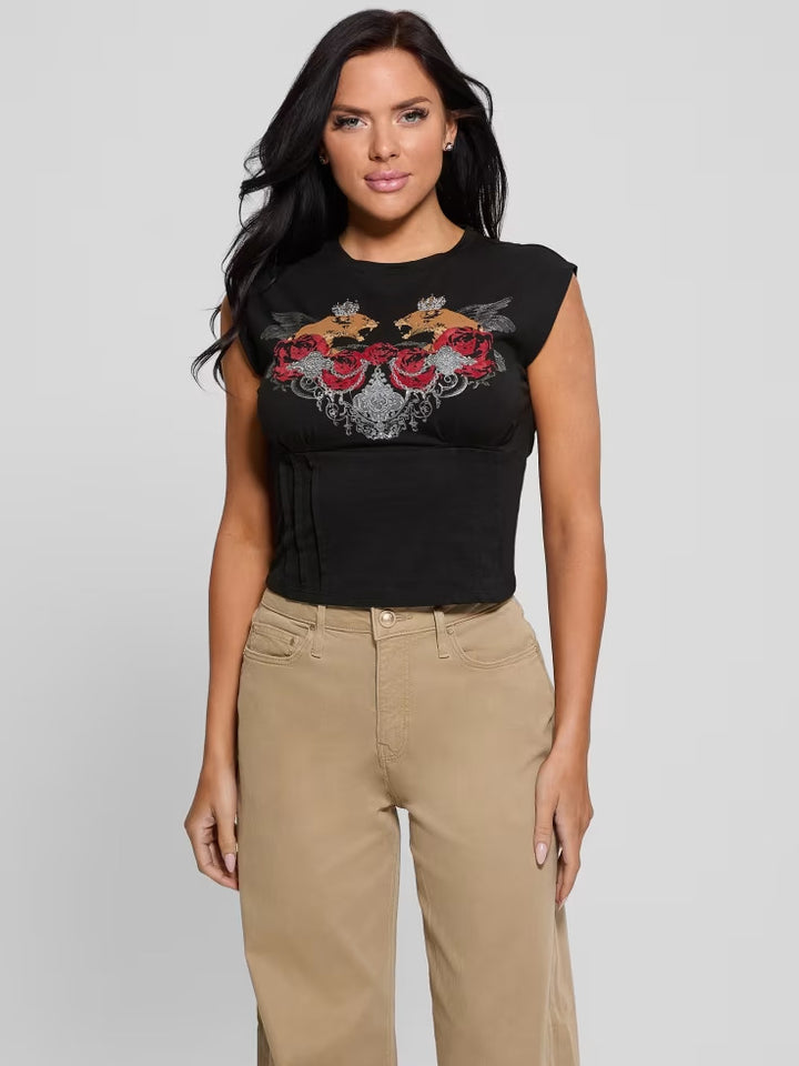 Guess Eco Twin Lioness Corset Tee