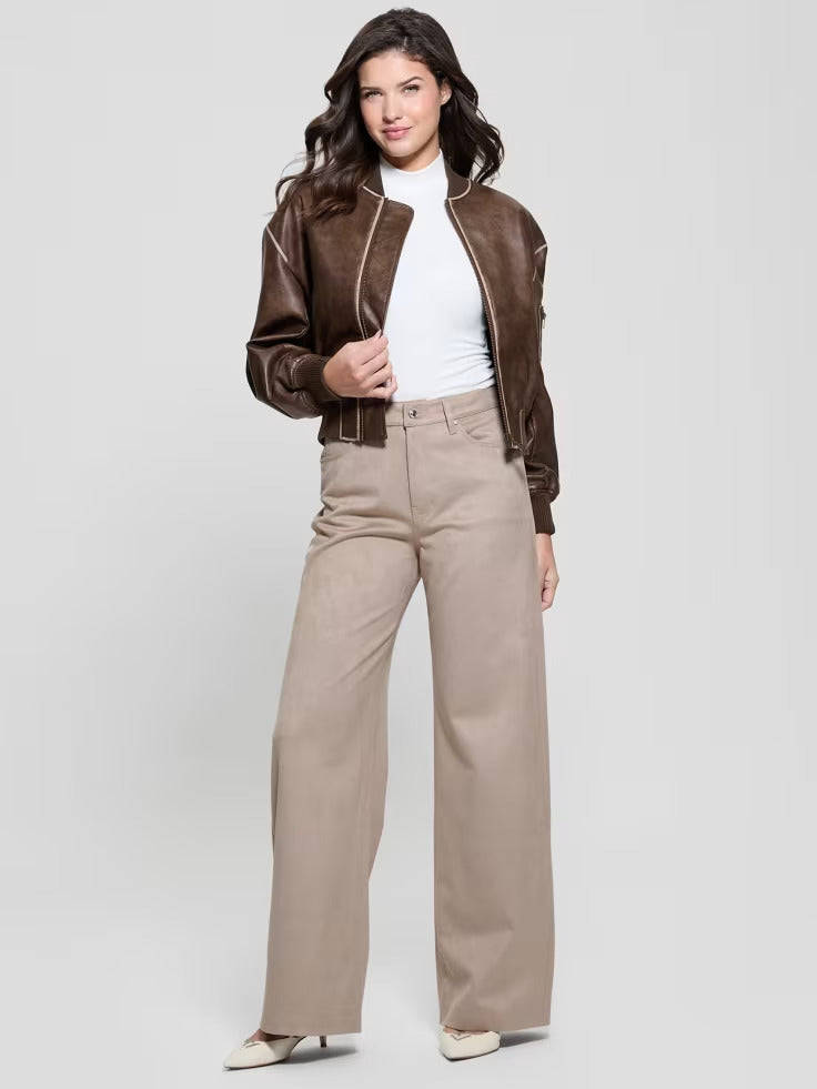 Guess Angelique Vintage Faux-Leather Flight Jacket
