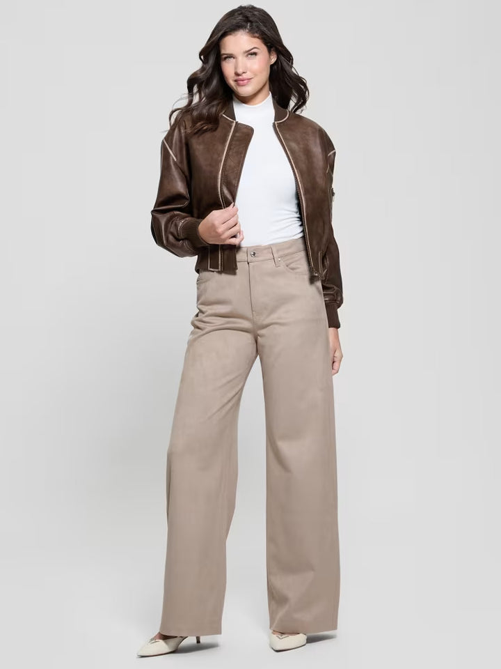Guess Angelique Vintage Faux-Leather Flight Jacket