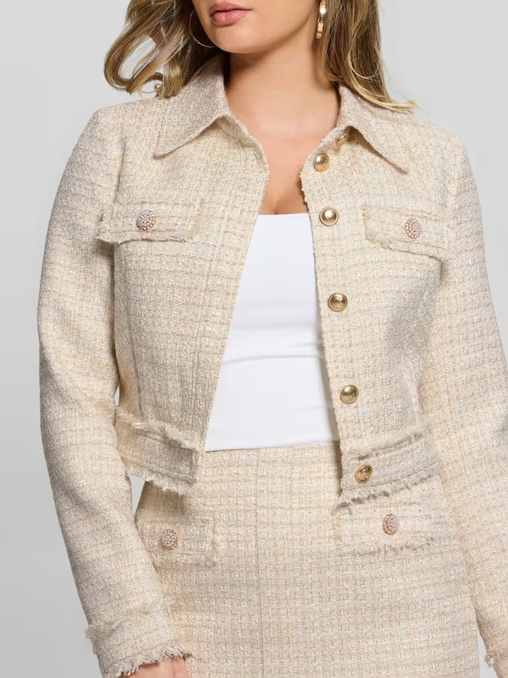 Guess Daphnee Tweed Cropped Jacket
