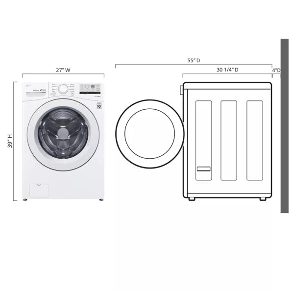 LG WM3400CW 4.5 cu. ft. Ultra Large Front Load Washer