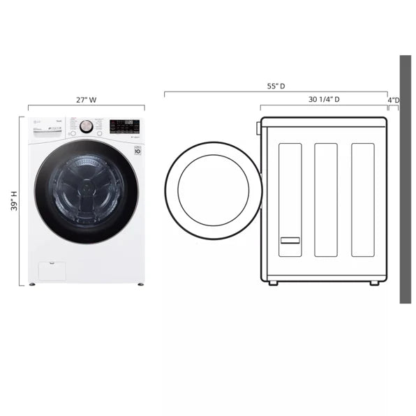 LG WM4000HWA 4.5 cu. ft. Ultra Large Capacity Front Load Washer - White
