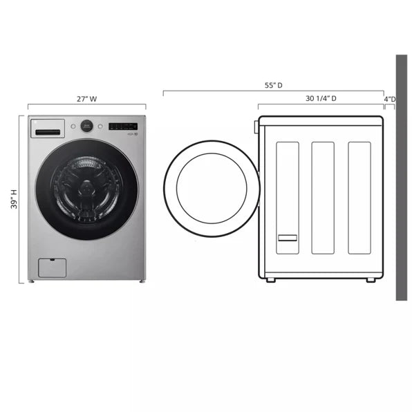 LG WM5500HVA 4.5 cu. ft. Capacity Smart Front Load Energy Star Washer with TurboWash® 360° and AI DD® Built-In Intelligence
