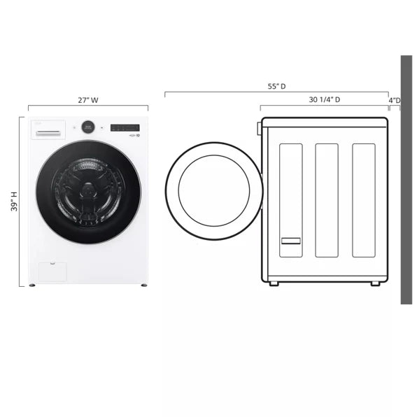 LG WM5500HWA 4.5 cu. ft. Capacity Smart Front Load Energy Star Washer with TurboWash® 360° and AI DD® Built-In Intelligence
