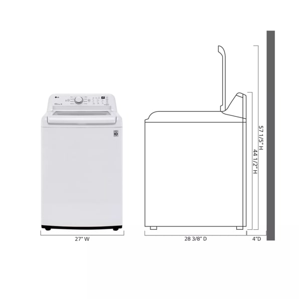 LG WT7005CW 4.3 cu. ft. Ultra Large Capacity Top Load Washer with 4-Way™ Agitator & TurboDrum™ Technology