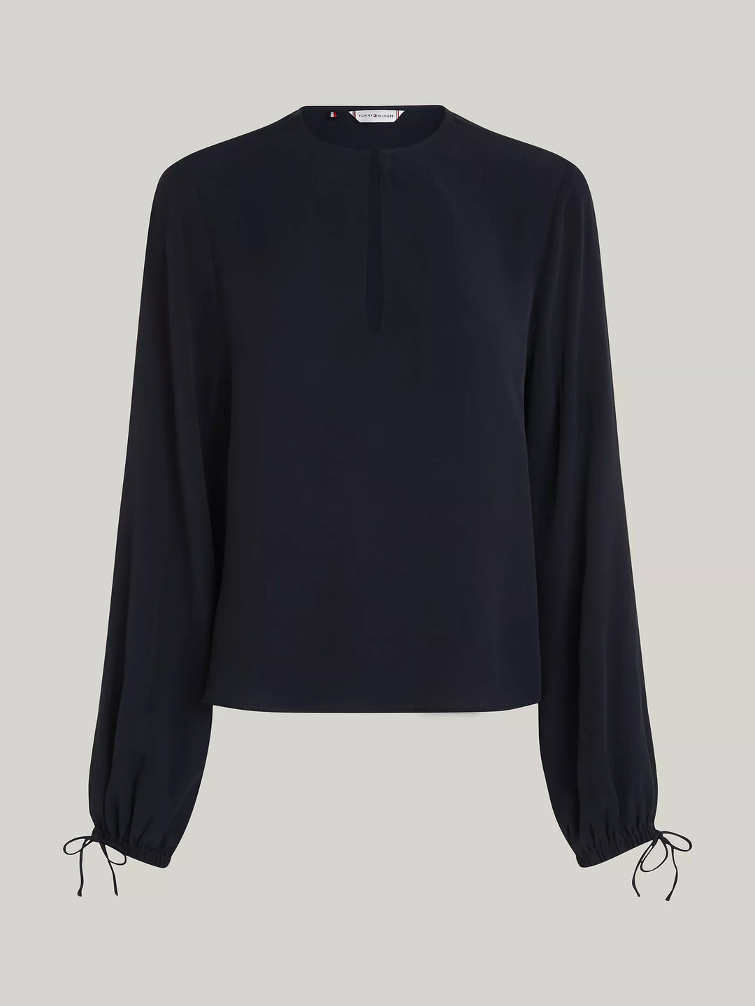 Tommy Hilfiger Relaxed Fit Keyhole Crepe Blouse