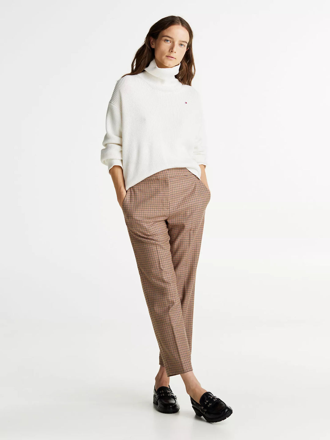 Tommy Hilfiger Check Print Slim Straight Leg Pant