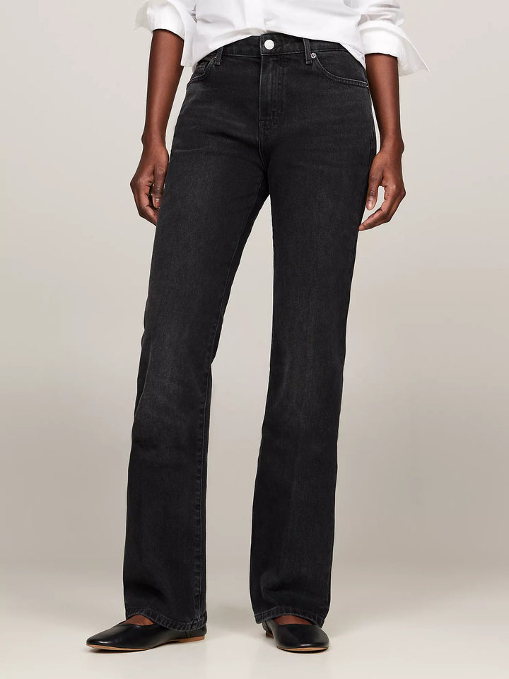Tommy Hilfiger Black Wash Mid-Rise Bootcut Jean