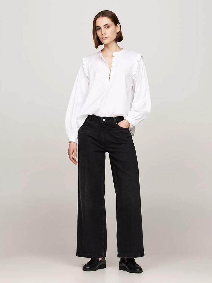 tommy Hilfiger Relaxed Fit Ruffle Stripe Top