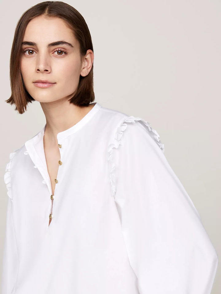 tommy Hilfiger Relaxed Fit Ruffle Stripe Top