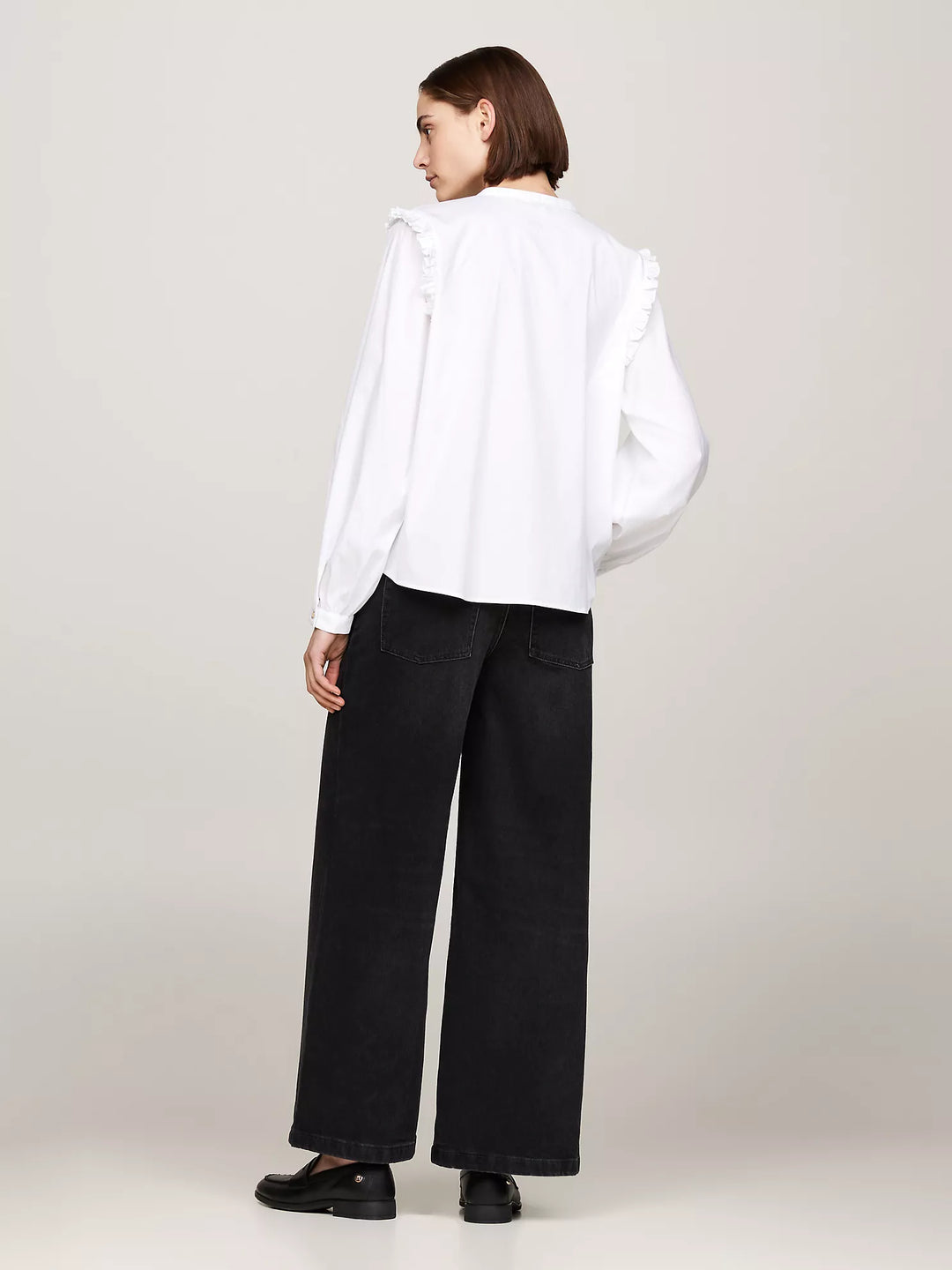 tommy Hilfiger Relaxed Fit Ruffle Stripe Top