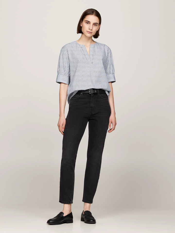 Tommy Hilfiger Relaxed Fit V-Neck Stripe Top