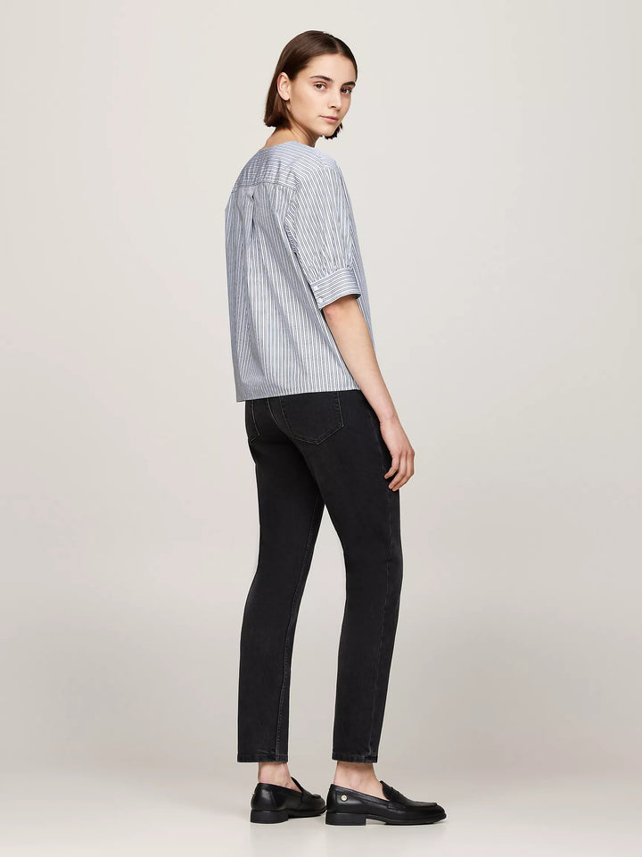Tommy Hilfiger Relaxed Fit V-Neck Stripe Top