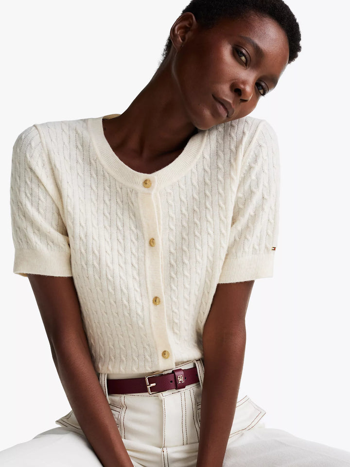 Tommy Hilfiger Mini Cable Knit Wool-Blend Cardigan