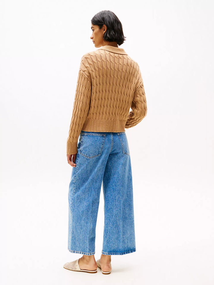 Tommy Hilfiger Cable Knit Boxy Zip Cardigan