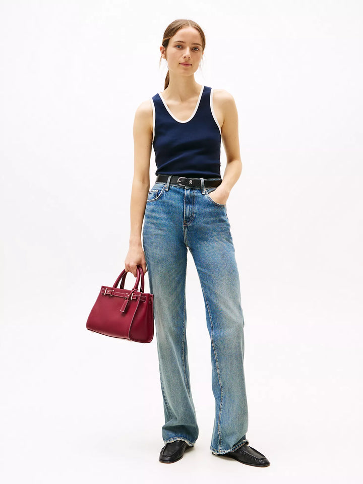 Tommy Hilfiger Ribbed Stretch-Cotton V-Neck Tank
