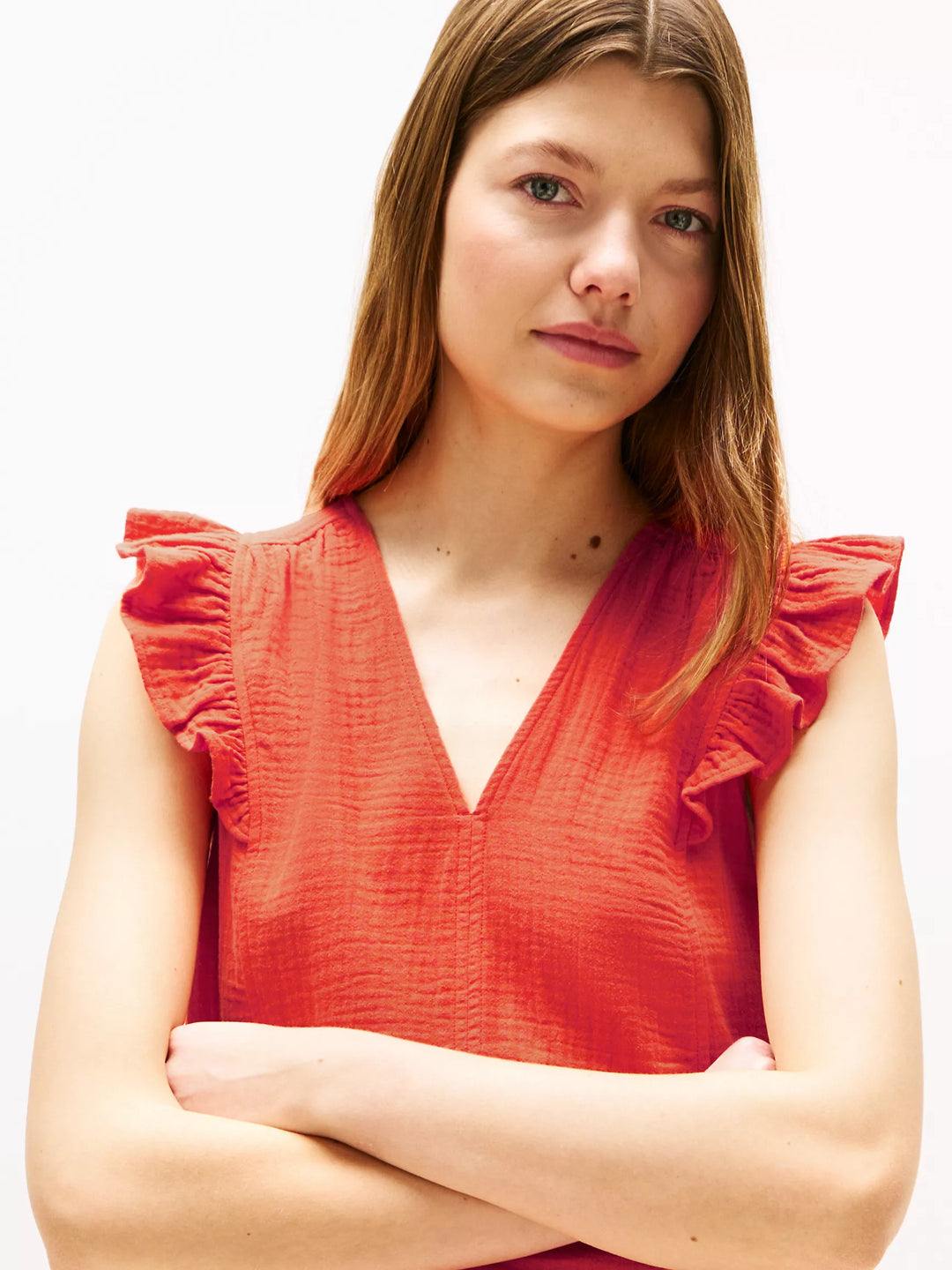 Tommy Hilfiger Muslin Flutter-Sleeve Top