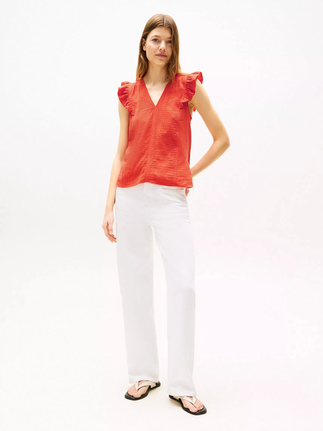 Tommy Hilfiger Muslin Flutter-Sleeve Top