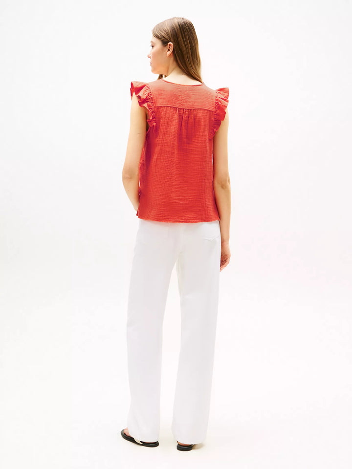 Tommy Hilfiger Muslin Flutter-Sleeve Top