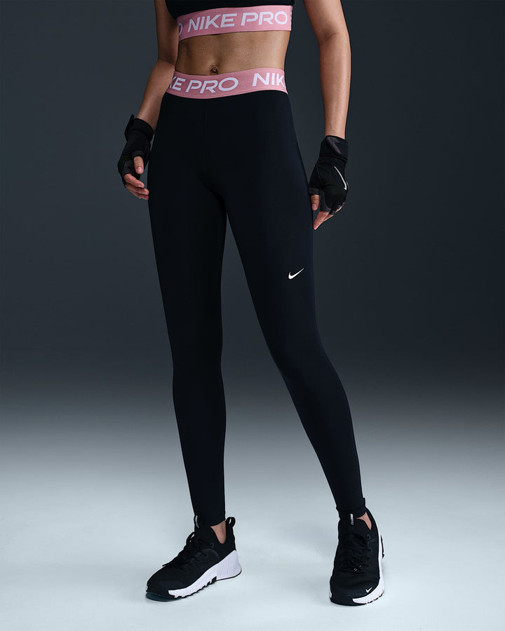 Nike Pro Women's Mid-Rise Mesh-Paneled Leggings