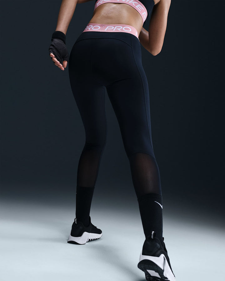 Nike Pro Women's Mid-Rise Mesh-Paneled Leggings
