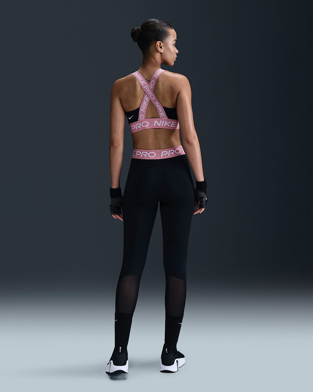 Nike Pro Women's Mid-Rise Mesh-Paneled Leggings