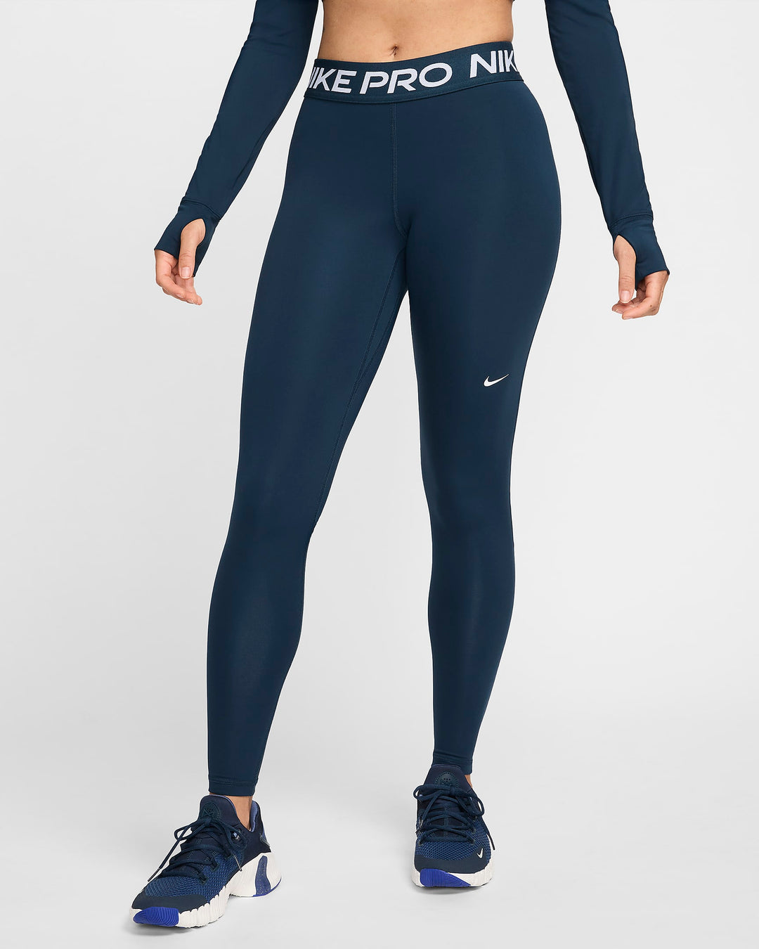 Nike Pro Women's Mid-Rise Mesh-Paneled Leggings