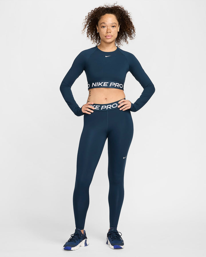 Nike Pro Women's Mid-Rise Mesh-Paneled Leggings