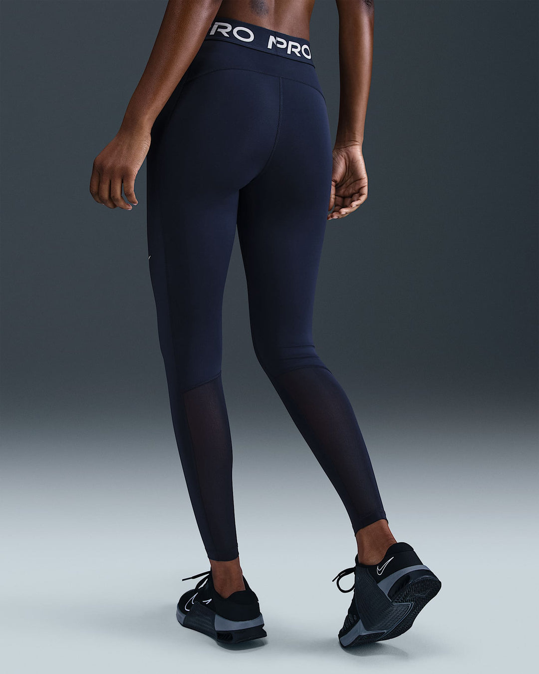 Nike Pro Women's Mid-Rise Mesh-Paneled Leggings