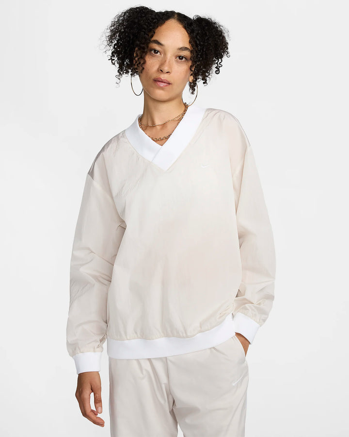 Nike Women's Loose UV Woven Long-Sleeve V-Neck Top