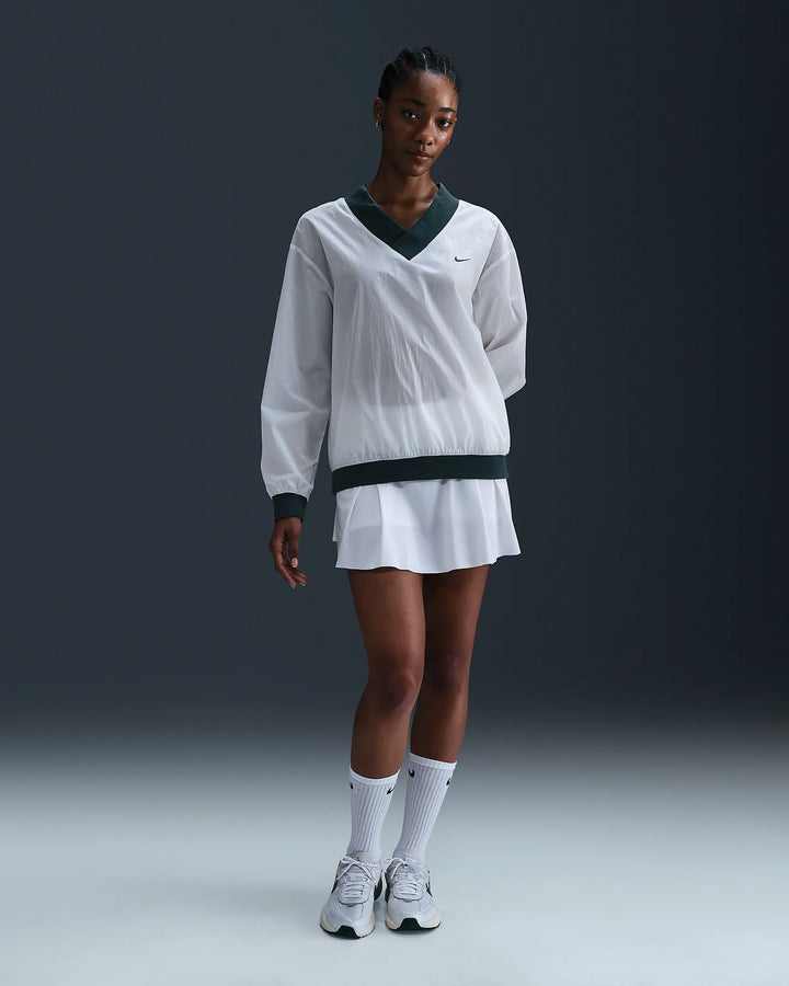 Nike Women's Loose UV Woven Long-Sleeve V-Neck Top
